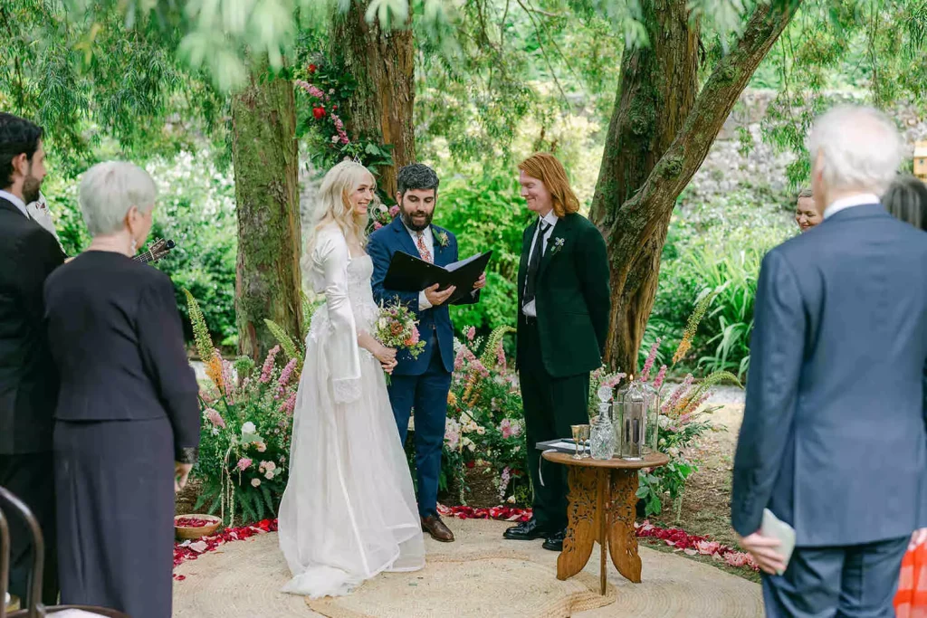 White floral arrangement for wedding ceremony in Adare planned by wedding planner Olivia Buckley International