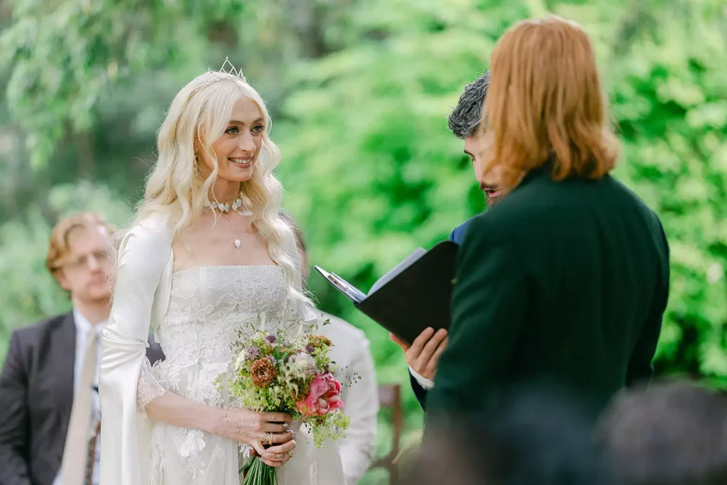 White floral arrangement for wedding ceremony in Adare planned by wedding planner Olivia Buckley International