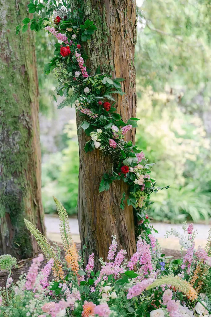 White arch installation for wedding ceremony in Adare planned by wedding planner Olivia Buckley International