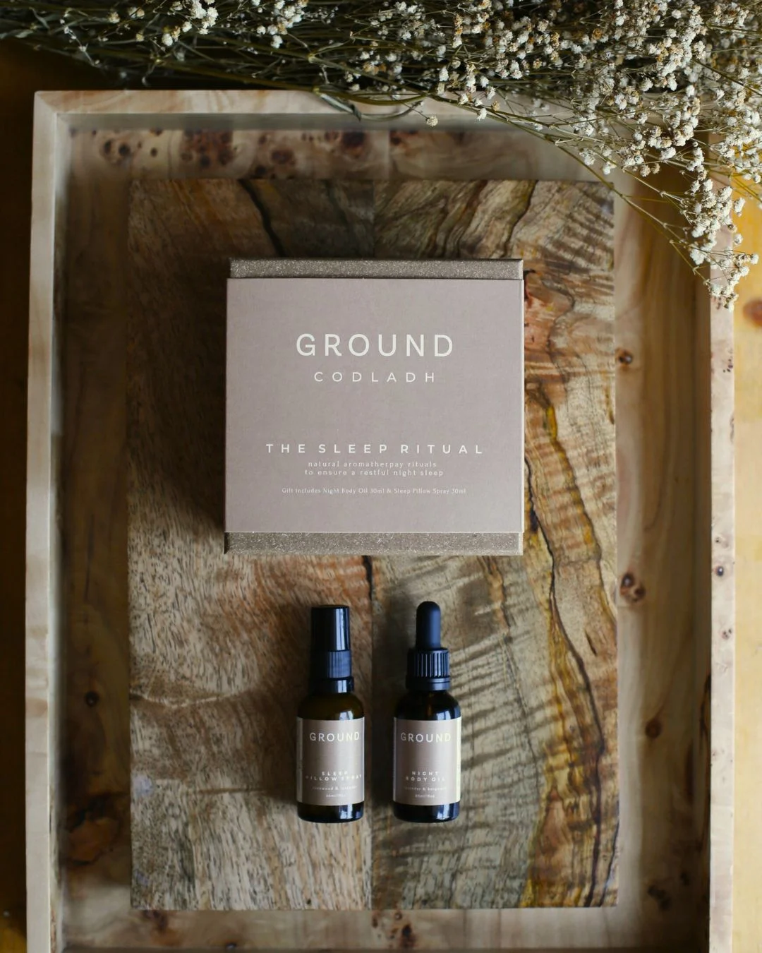 Luxury wedding hospitality Ireland — Ground Wellbeing care package curated for guest gifting during a destination wedding weekend.