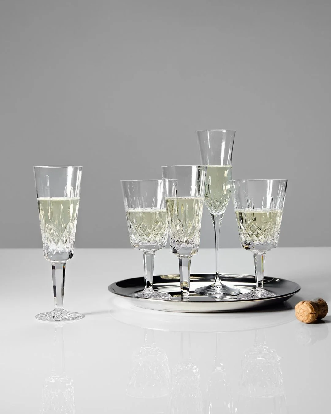 Luxury wedding tabletop design Ireland — Waterford Crystal wine glass styled for a refined destination wedding reception.