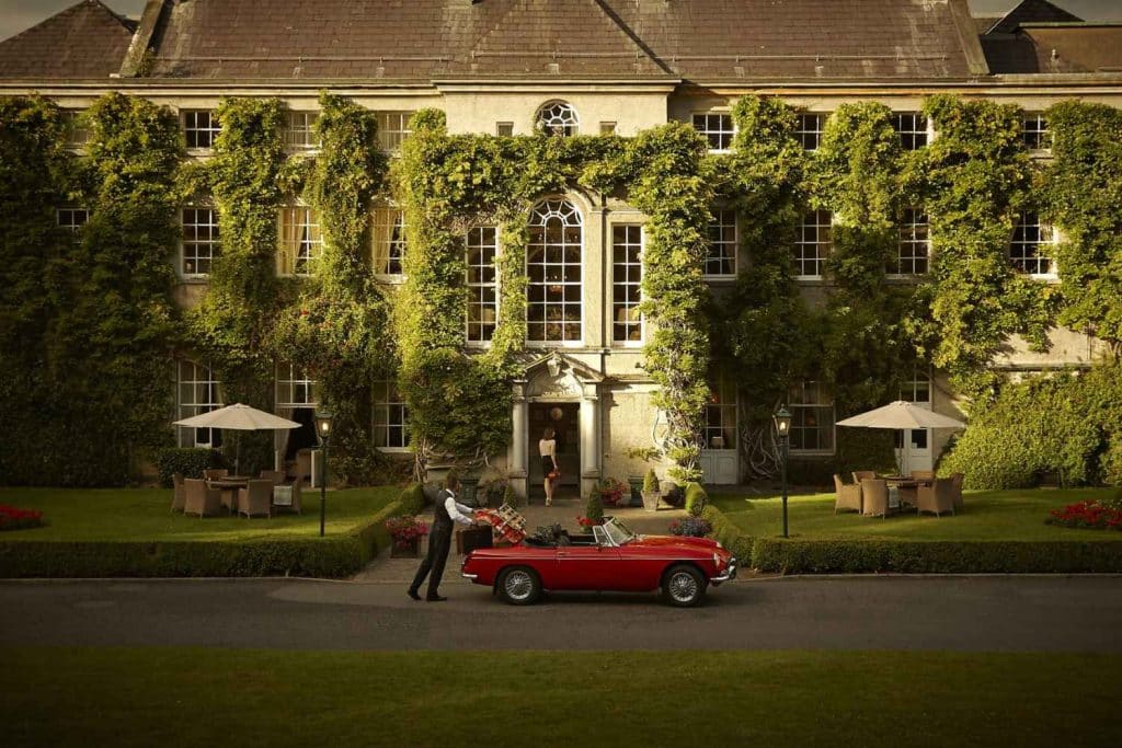Destination wedding in Ireland at Mount Juliet Estate — view of the Georgian country estate and grounds.