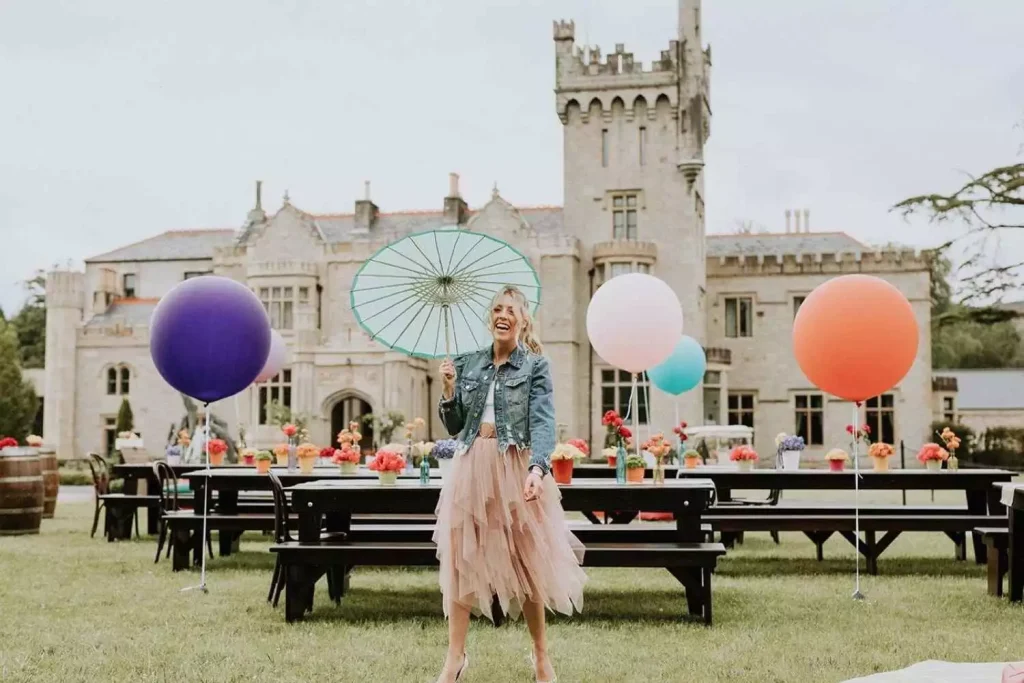 Event design Ireland at Lyrath Estate, County Kilkenny — colourful outdoor celebration created for a multi-generational family gathering.