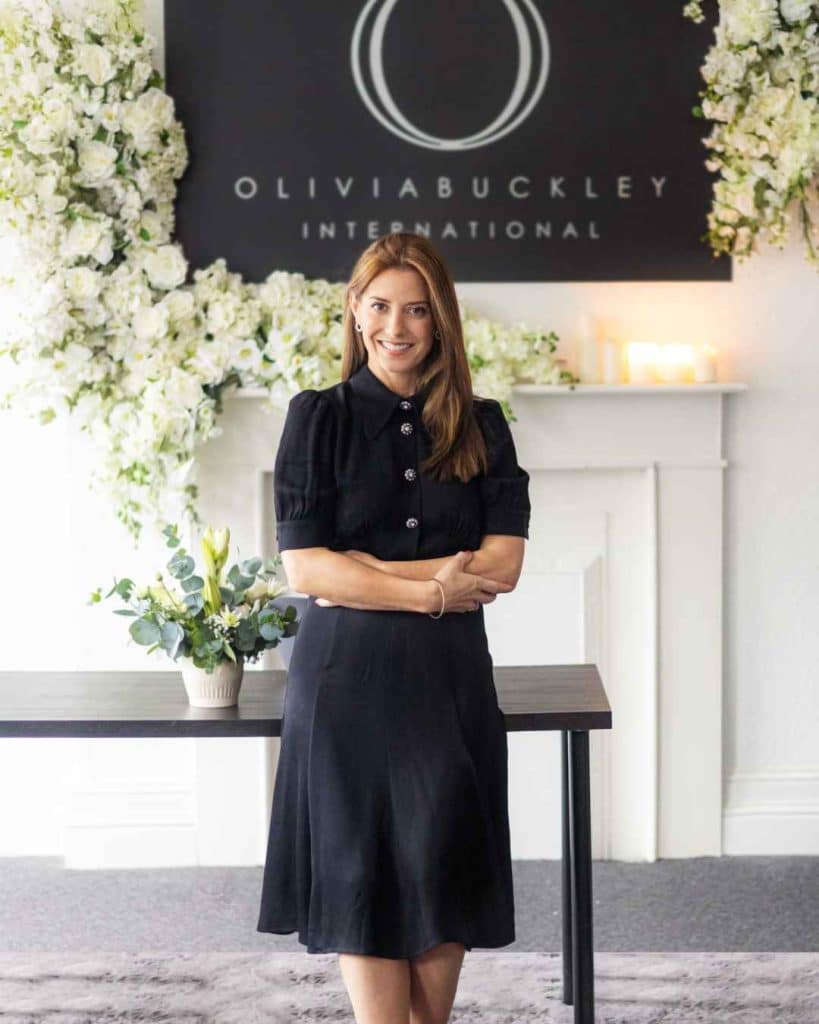 Olivia Buckley, founder and managing director of Olivia Buckley International, at the company studio where she leads luxury weddings, private celebrations and corporate events across Ireland.