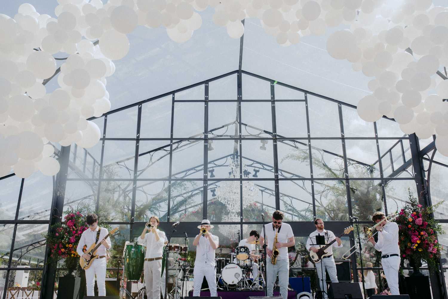 Private celebration in Ireland at Adare Manor — outdoor white party with bespoke event design on the estate grounds.